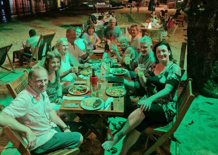 Abschiedsessen am Strand